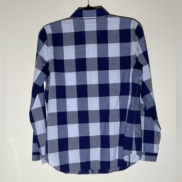 Lafayette 148 Blue Check Long Sleeve Button Down Shirt Sz S Cotton Linen $698 - Picture 14 of 16